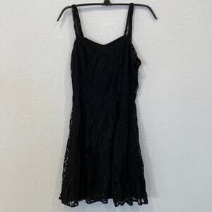 All That Jazz Vintage 90’s Black Lace Mini Dress Sz 2 Nylon Rayon Lined Zipper